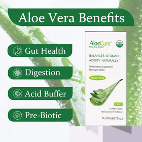 AloeCure Jus d'Aloe Vera Bio 500ml bouteille vue de côté