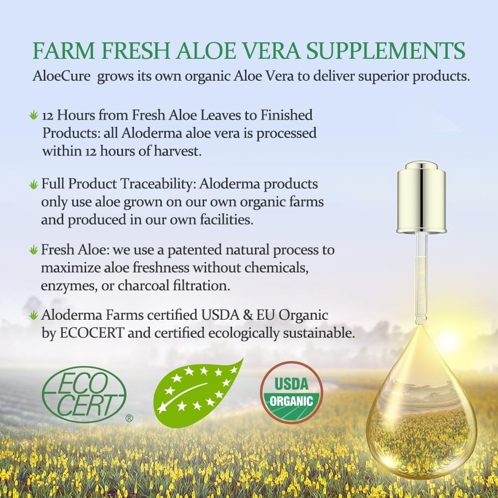 AloeCure Jus d'Aloe Vera Bio au Citron 500ml sur une table en bois