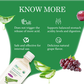 AloeCure Jus d'Aloe Vera Bio Saveur Raisin avec un verre