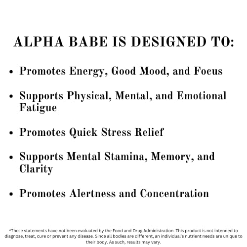Alpha Babe Complément Nootropique 82g avec capsules sur une table