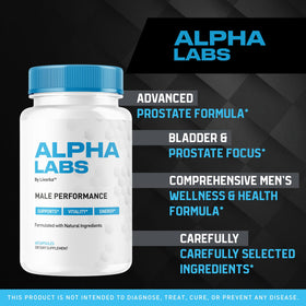 Alpha Labs Capsules pharmagetics côté de la boîte avec dimensions