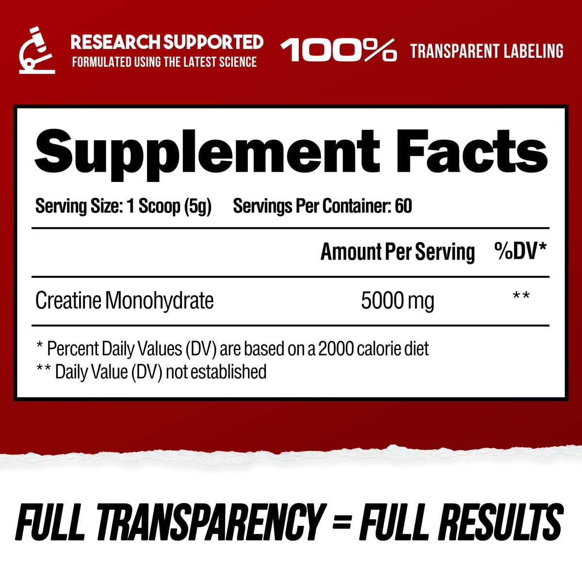 ALPHA LION Créatine Monohydrate 5000mg 60 portions emballage