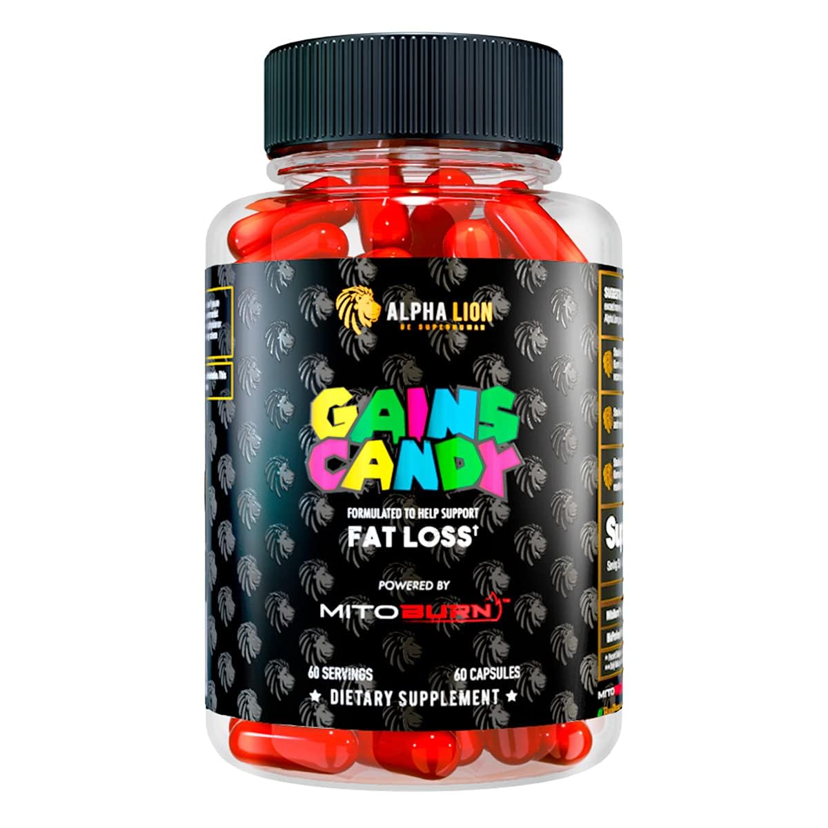 ALPHA LION Gains Candy MitoBurn 60 capsules front view
