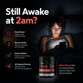 Alpha Nutrients Poudre de Sommeil 290g préparation de la poudre dans un verre d'eau