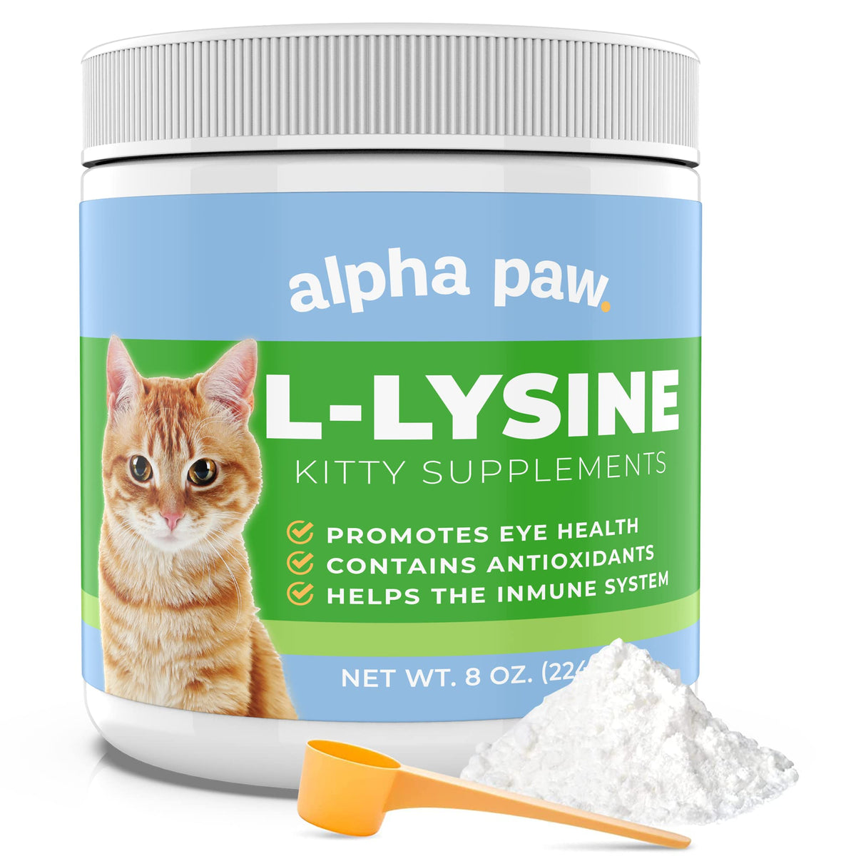 Alpha Paw L-Lysine 227g contenant en vue avant