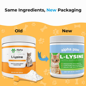 Alpha Paw L-Lysine 227g en poudre sur une cuillère