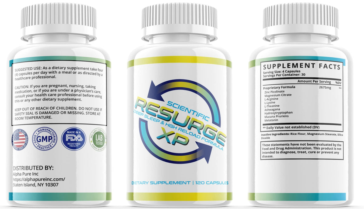 Alpha Pure complément sommeil bouteilles sur une étagère