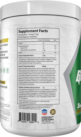 Alpha Supps Alpha Greens Poudre Superaliment 331g avec cuillère doseuse