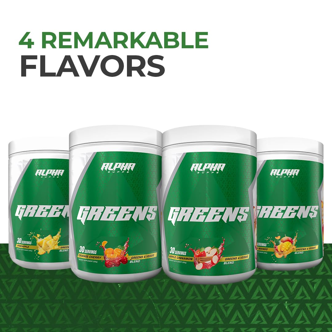 Alpha Supps Alpha Greens Poudre Superaliment 331g saveur Orange Cerise