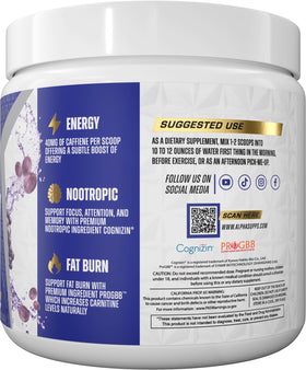 Alpha Supps Amino NRG+ BCAA Poudre Énergie 240g avec une cuillère doseuse