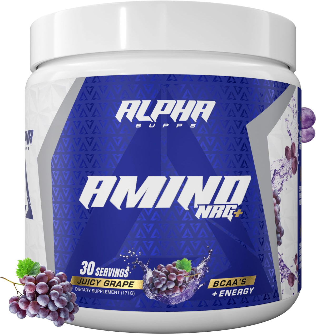 Alpha Supps Amino NRG+ BCAA Poudre Énergie 240g vue avant
