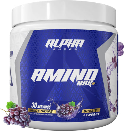 Alpha Supps Amino NRG+ BCAA Poudre Énergie 240g vue avant