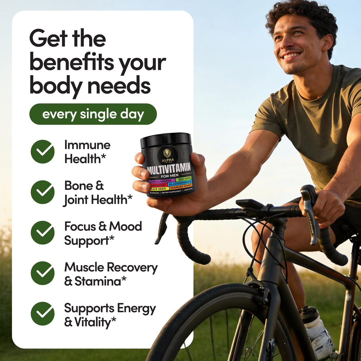 Alpha Tribe Multivitamine Homme ingrédients principaux