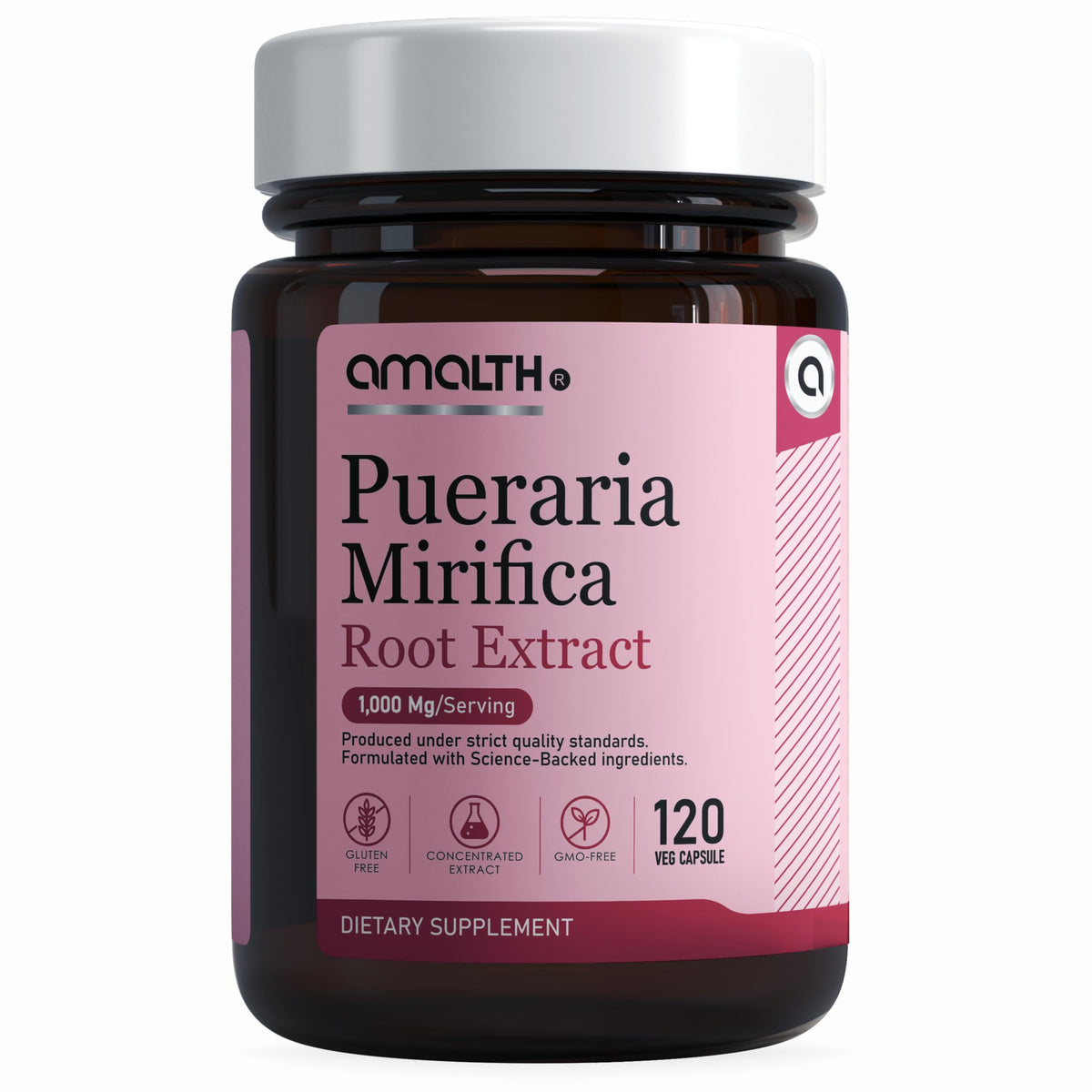 AMALTH Capsules de Pueraria Mirifica 1000 mg 120 Capsules vue de face