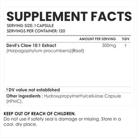 AMALTH flacon de capsules d'extrait de harpagophytum 500 mg avec étiquette