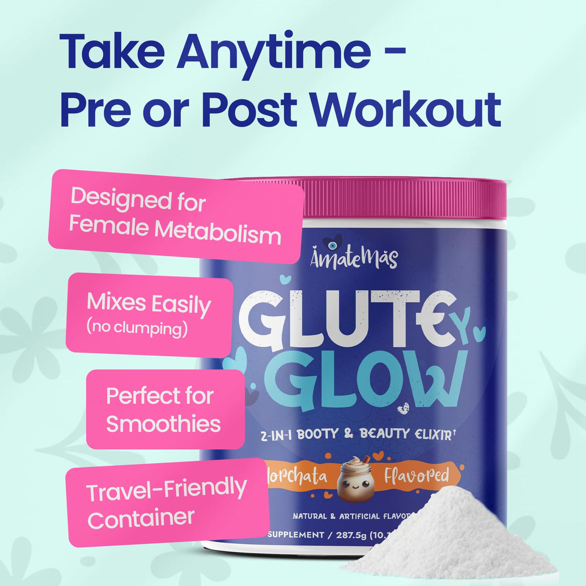 Amatemas Glute Y Glow 399g, présentation des ingrédients