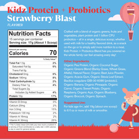 Amazing Grass Kidz Superfood Fraise - vue arrière du packaging