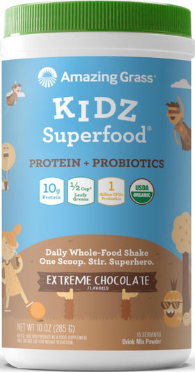 Amazing Grass Kidz Superfood Protéines Végétales Chocolat Extrême vue avant