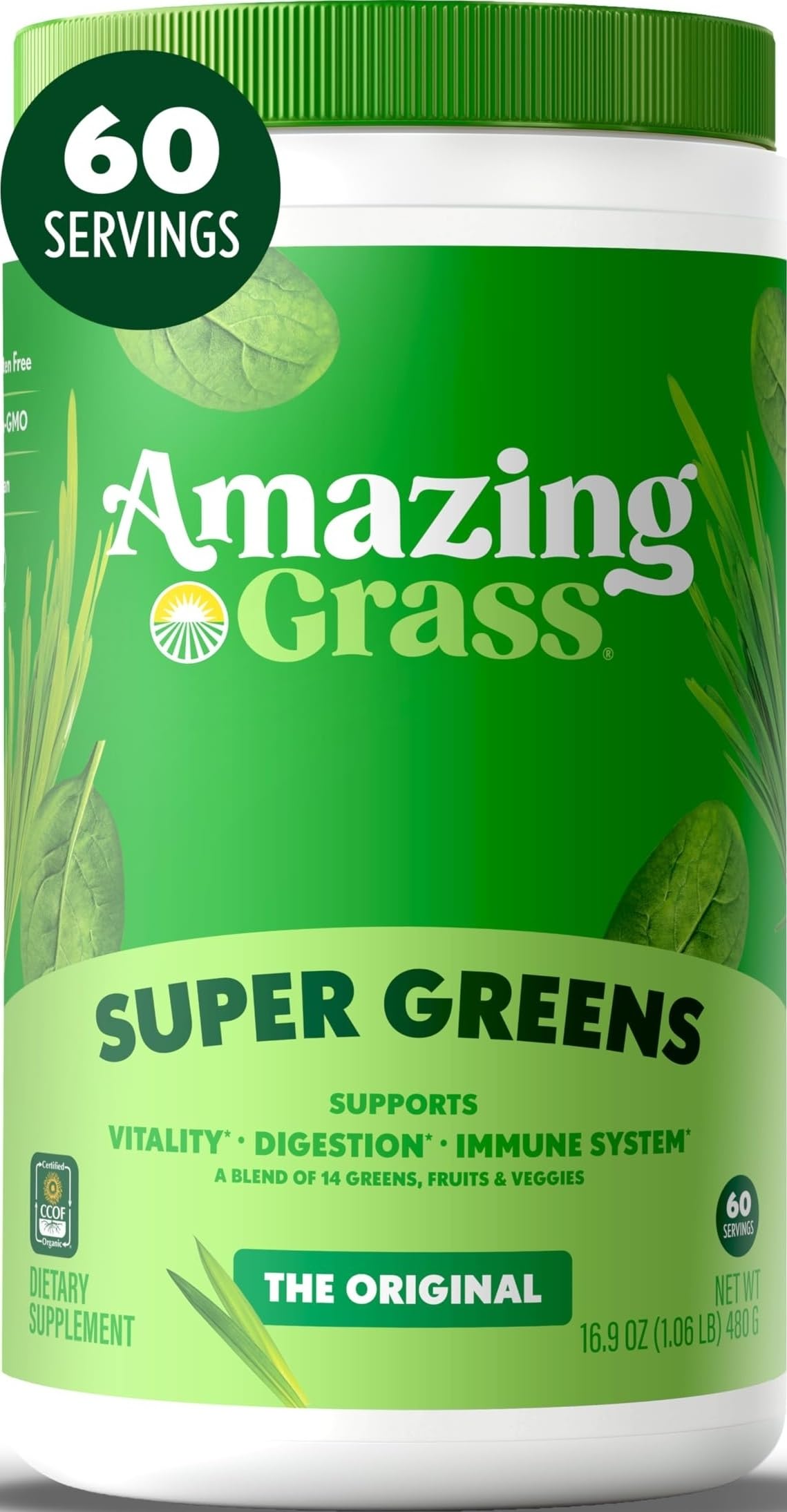 Amazing Grass Poudre Super Greens 572g vue de face