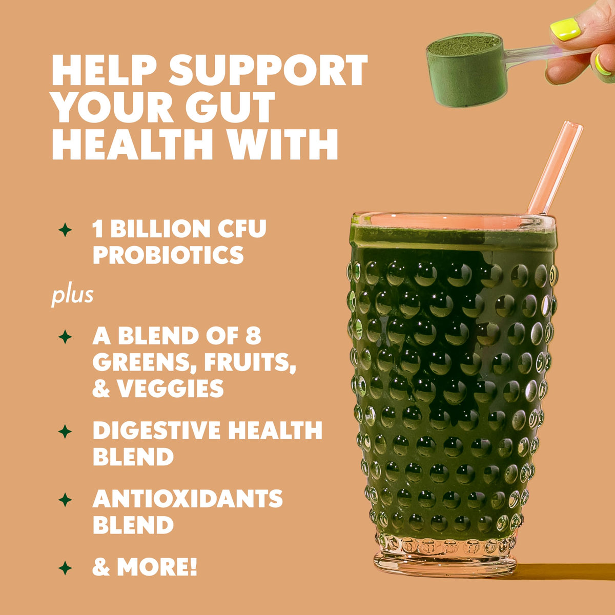 Amazing Grass Super Greens+ Poudre de Protéines Chocolat mélange dans un smoothie