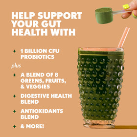 Amazing Grass Super Greens+ Poudre de Protéines Chocolat mélange dans un smoothie