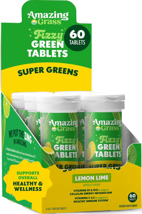 Amazing Grass tablettes superfood effervescentes citron lime, tube de 10 comprimés