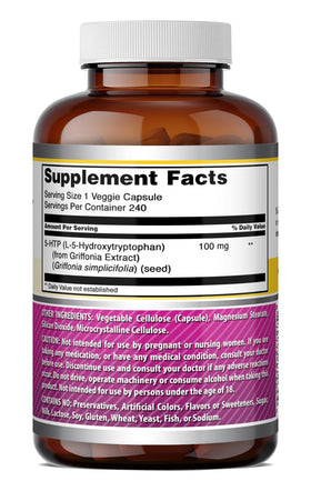 Amazing Nutrition 5-HTP capsules végétales avec verre d'eau