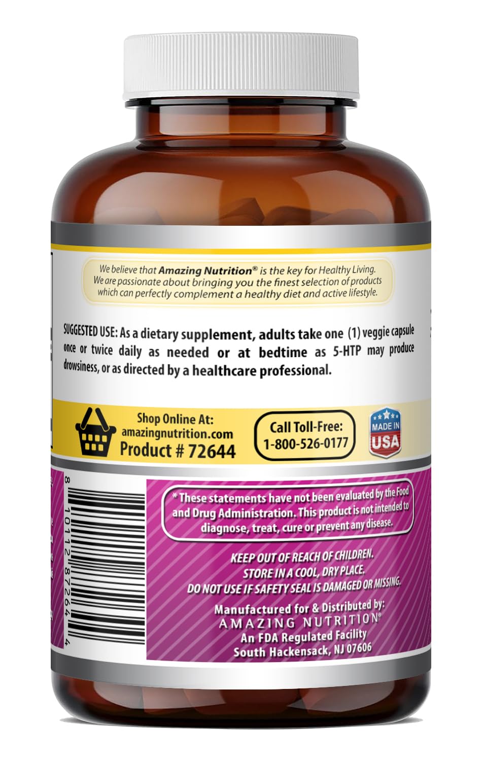 Amazing Nutrition 5-HTP capsules végétales ouvertes