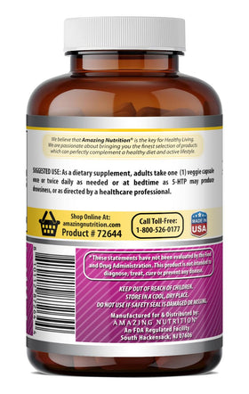 Amazing Nutrition 5-HTP capsules végétales ouvertes
