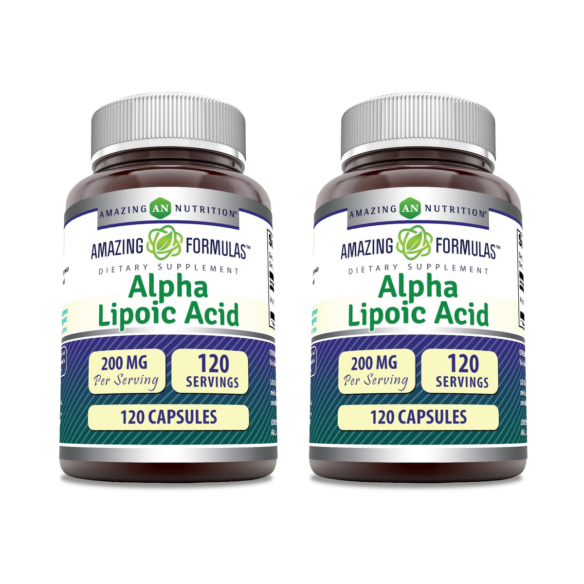 Amazing Nutrition Acide Alpha Lipoïque 200 Mg 120 Capsules vue de face