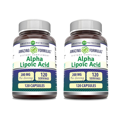 Amazing Nutrition Acide Alpha Lipoïque 200 Mg 120 Capsules vue de face