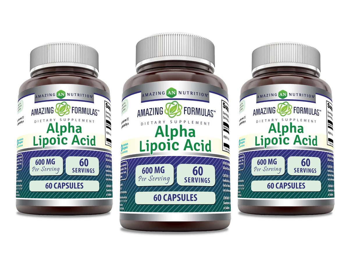 Amazing Nutrition Acide Alpha Lipoïque 600 mg 60 capsules vue avant