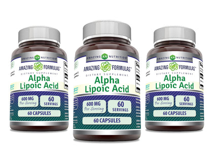 Amazing Nutrition Acide Alpha Lipoïque 600 mg 60 capsules vue avant