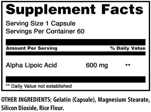 Amazing Nutrition Acide Alpha Lipoïque 600 Mg capsules sur une table