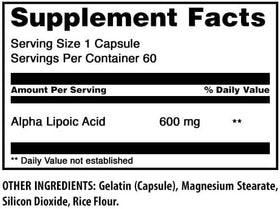 Amazing Nutrition Acide Alpha Lipoïque 600 Mg capsules sur une table