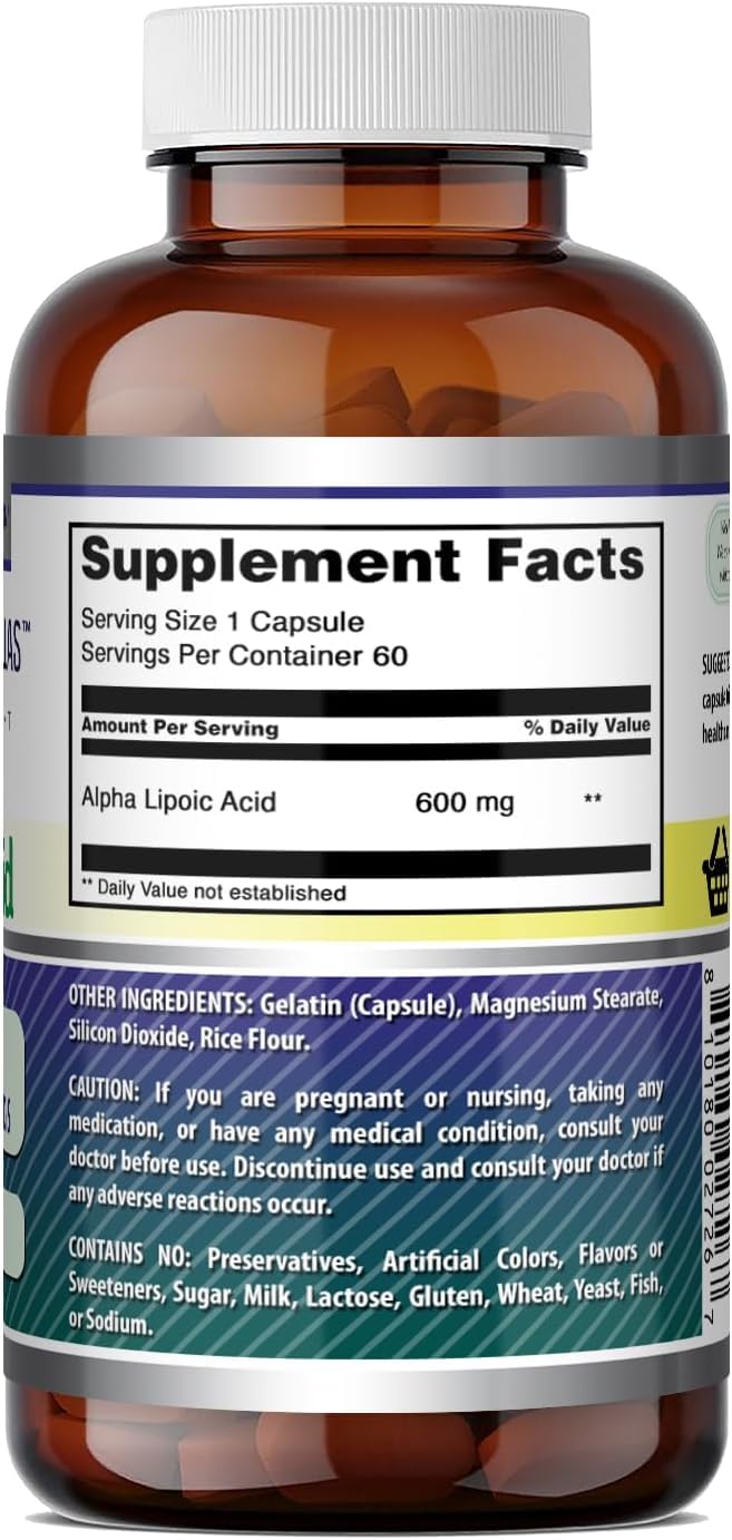 Amazing Nutrition Acide Alpha Lipoïque 600 Mg sur fond blanc