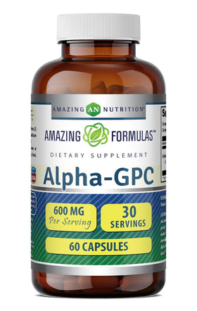 Amazing Nutrition Alpha GPC supplément 600 mg capsules devant