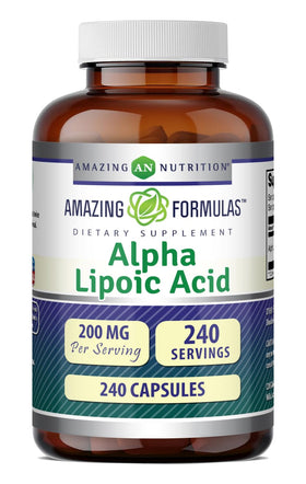 Amazing Nutrition Alpha Lipoic Acid 200 Mg complément alimentaire, boîte vue de face