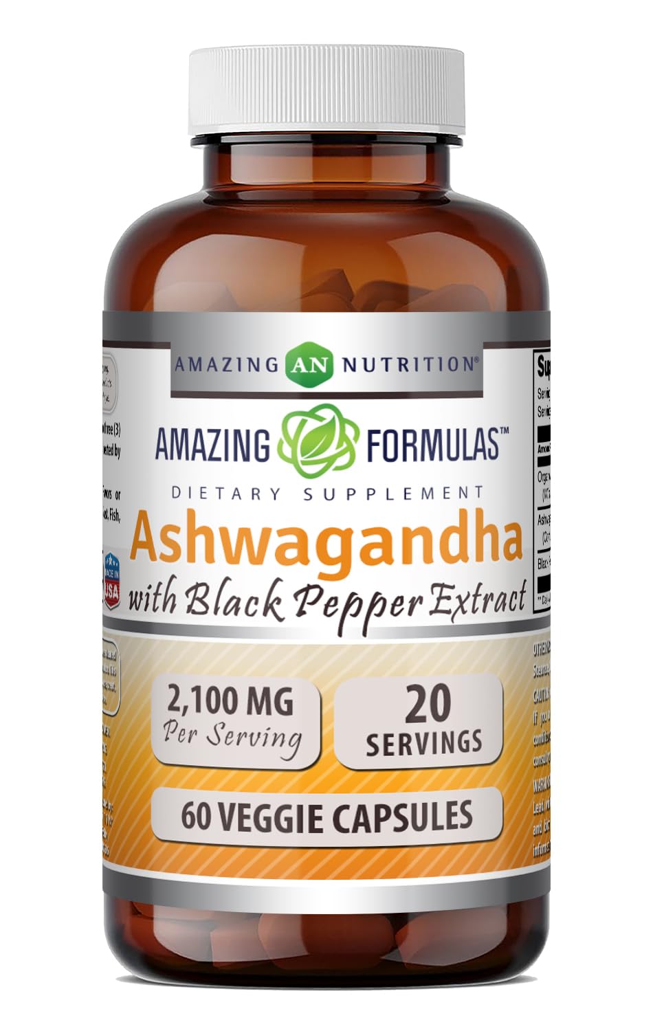 Amazing Nutrition Ashwagandha 2100 Mg gélules végétales vue de face