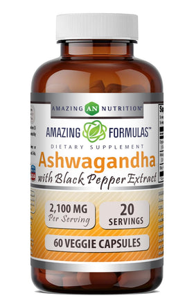 Amazing Nutrition Ashwagandha 2100 Mg gélules végétales vue de face