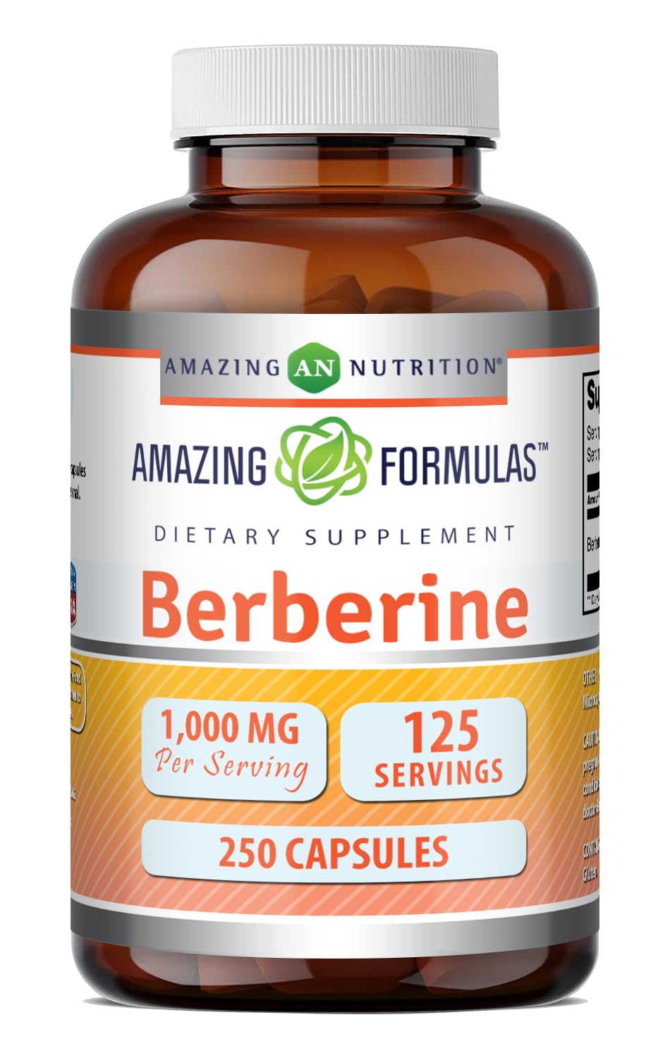 Amazing Nutrition Berberine 1000 mg 250 capsules vue de face