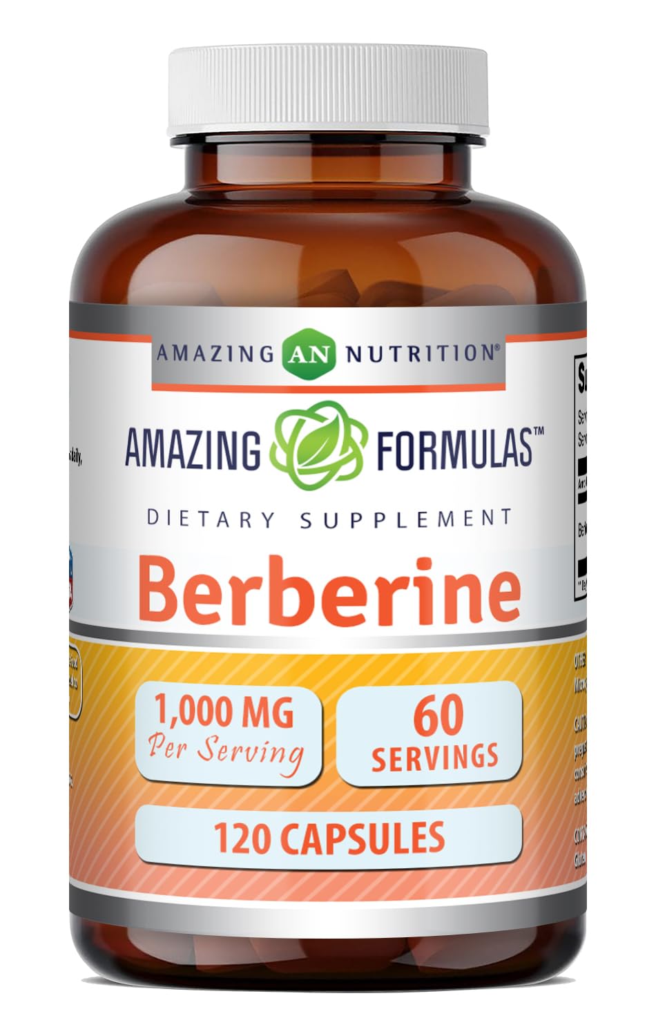 Amazing Nutrition Berberine 1000mg 120 capsules front view