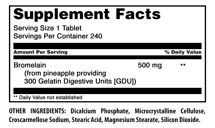 Amazing Nutrition Bromélaïne 500 mg, emballage avec informations
