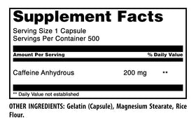 Amazing Nutrition Caffeine 200 Mg Capsules side view