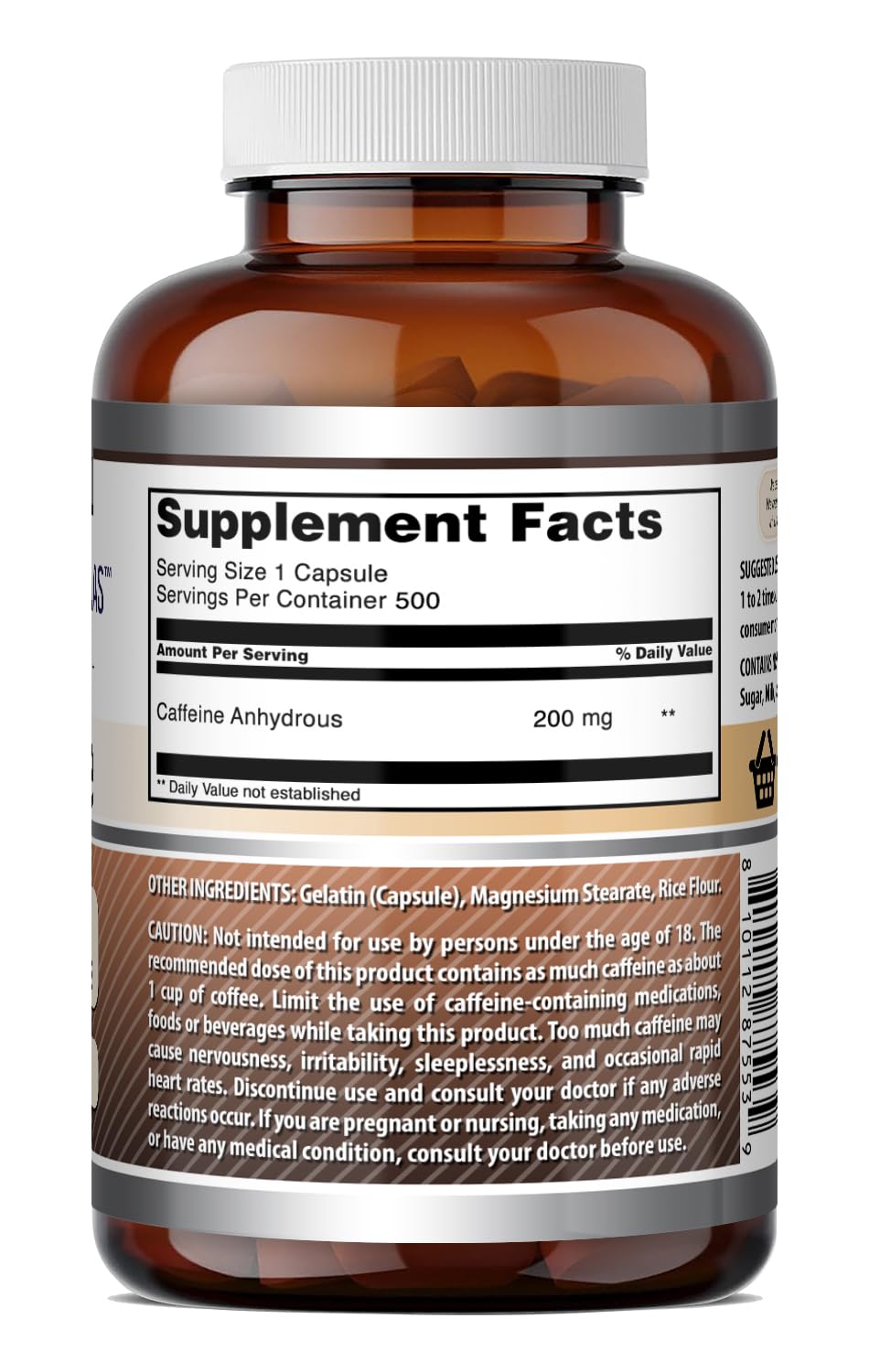Amazing Nutrition Caffeine Capsules with a coffee cup