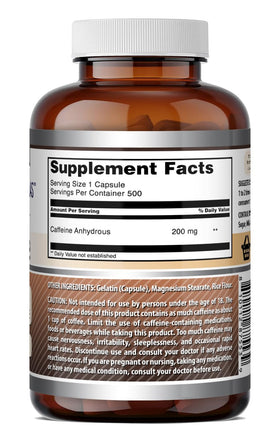 Amazing Nutrition Caffeine Capsules with a coffee cup