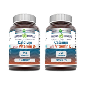 Amazing Nutrition Calcium 600 mg avec Vitamine D3 250 comprimés, vue de face