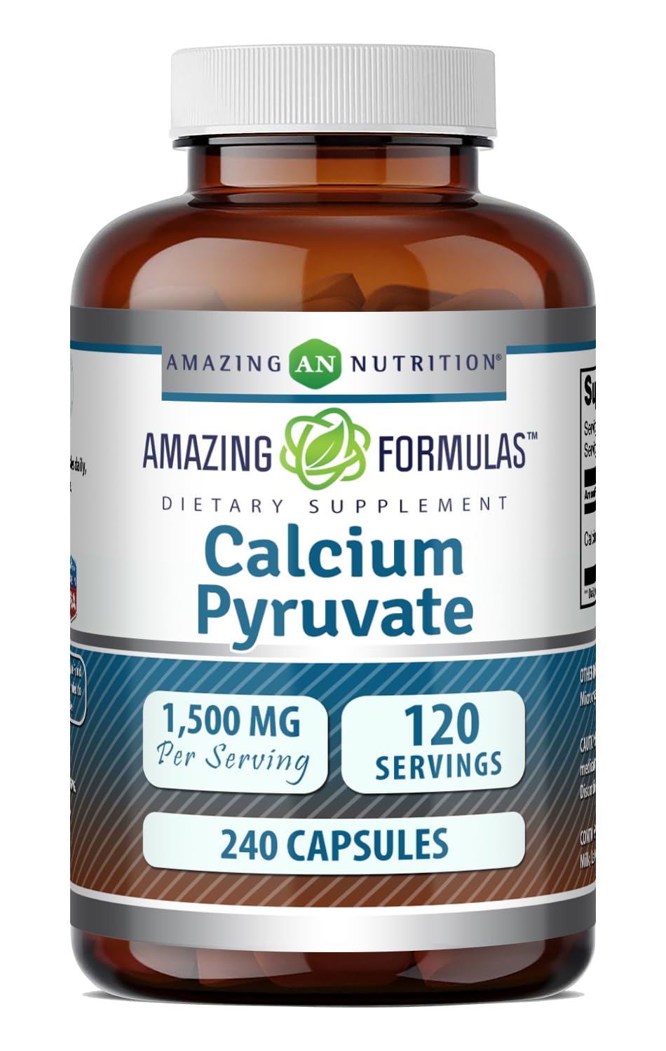 Amazing Nutrition Calcium Pyruvate 1500mg capsules front view