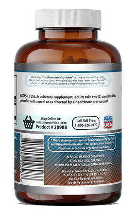 Amazing Nutrition Calcium Pyruvate packaging with dimensions