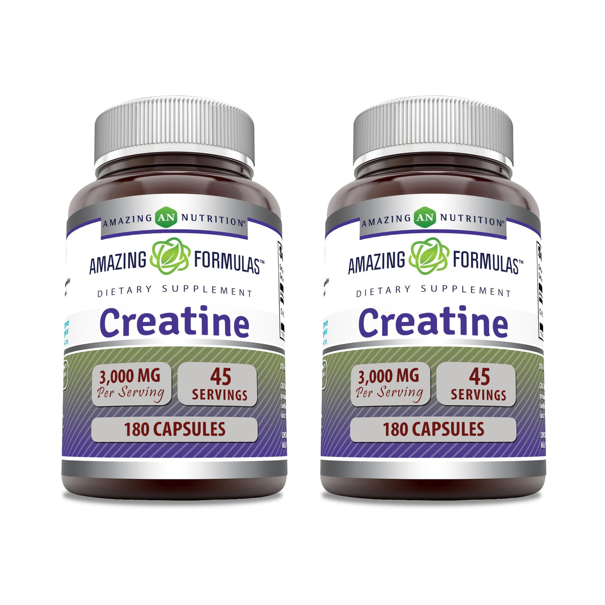 Amazing Nutrition Créatine Monohydrate 3000 mg 180 capsules, vue de face
